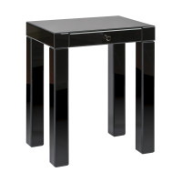 OSP Home Furnishings REF17-BK Reflections Accent Table with Black Glass Finish, KD